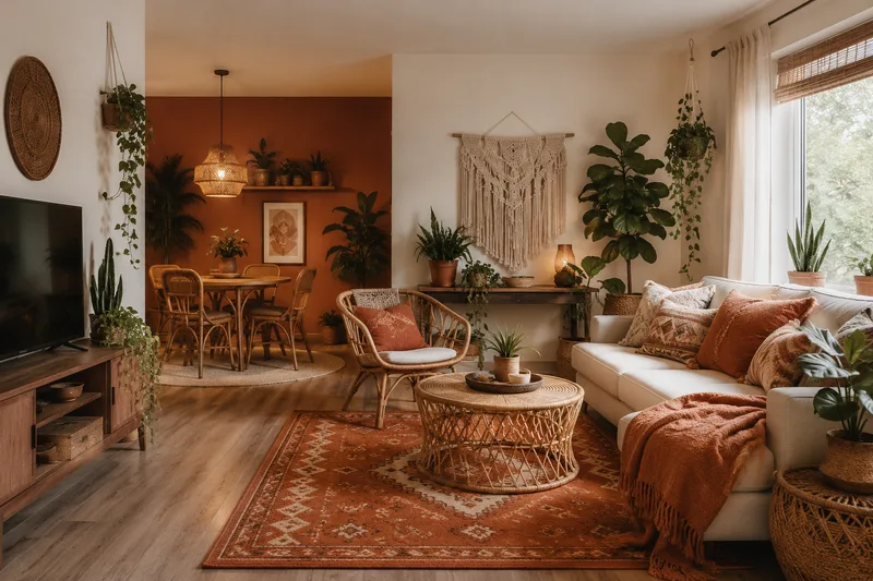 Boho Apartment Living Room — AI room redesign, after