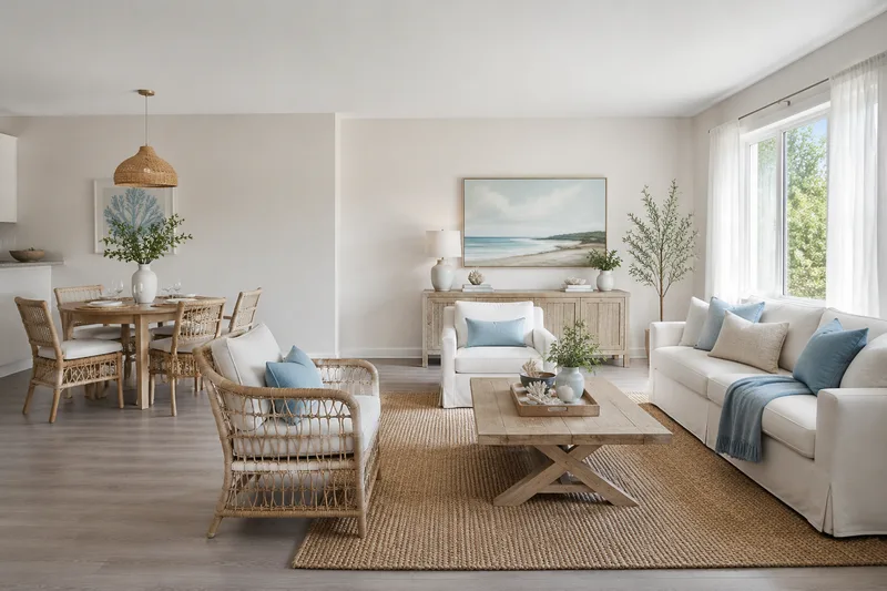Coastal Apartment Living Room — AI room redesign, after