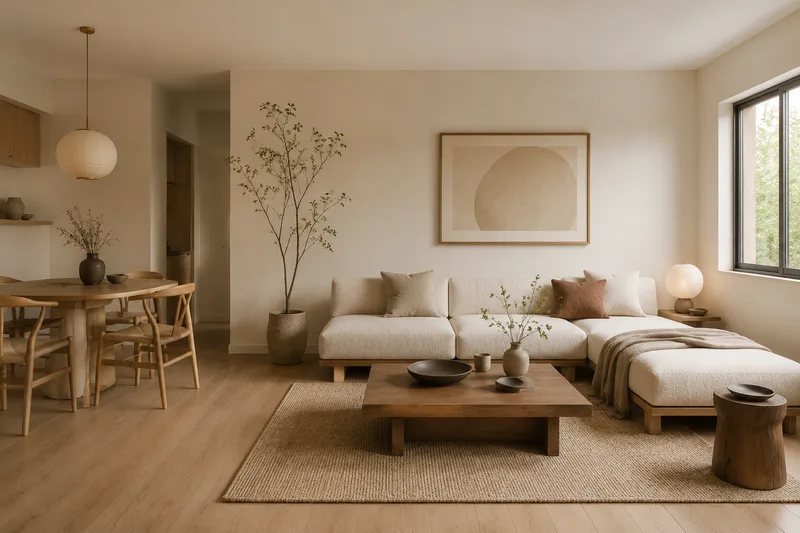 Japandi Apartment Living Room — AI room redesign, after