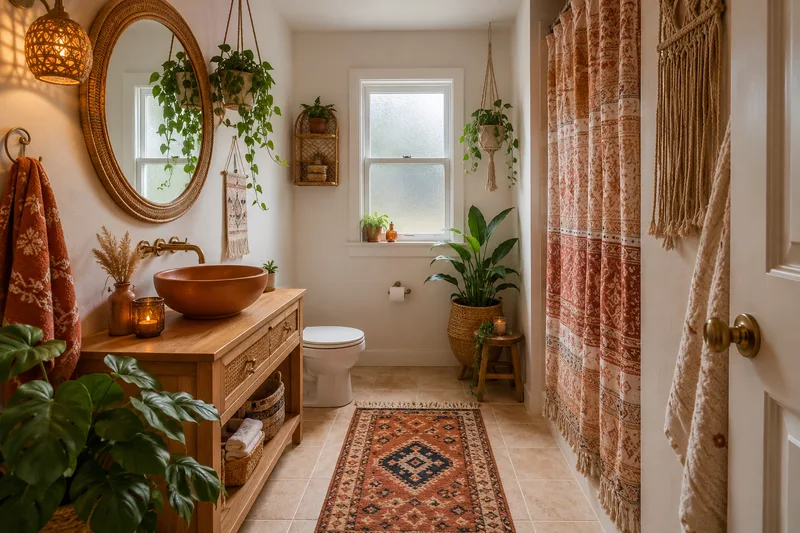 Boho Bathroom — AI room redesign, after