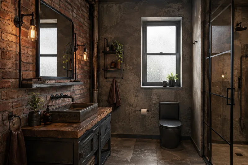 Industrial Bathroom — AI room redesign, after