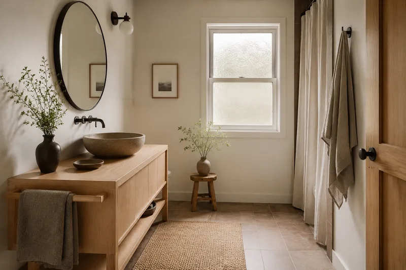 Japandi Bathroom — AI room redesign, after
