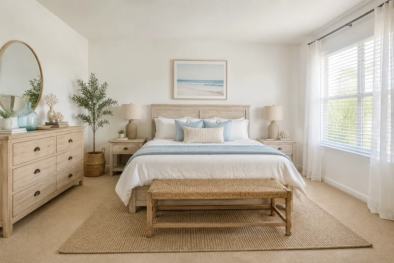 Coastal Bedroom — AI room redesign, after
