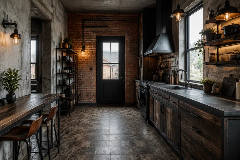 Industrial Kitchen — AI room redesign, after