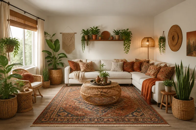 Boho Living Room — AI room redesign, after