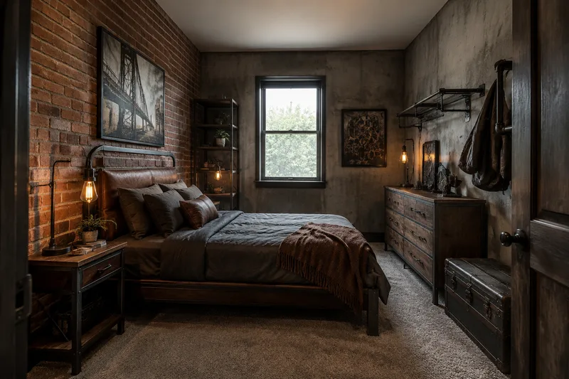 Industrial Small Bedroom — AI room redesign, after