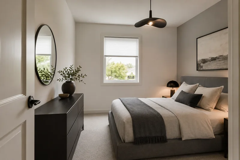 Modern Small Bedroom — AI room redesign, after